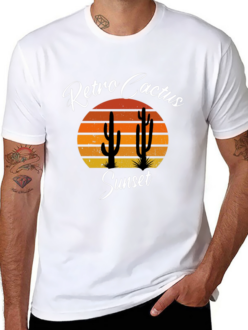 Retro Cactus Sunset Graphic Tee