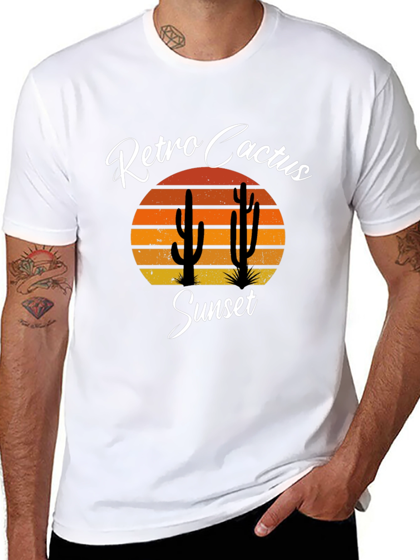 Retro Cactus Sunset Graphic Tee