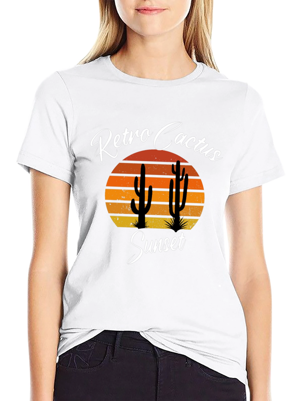 Retro Cactus Sunset Graphic Tee