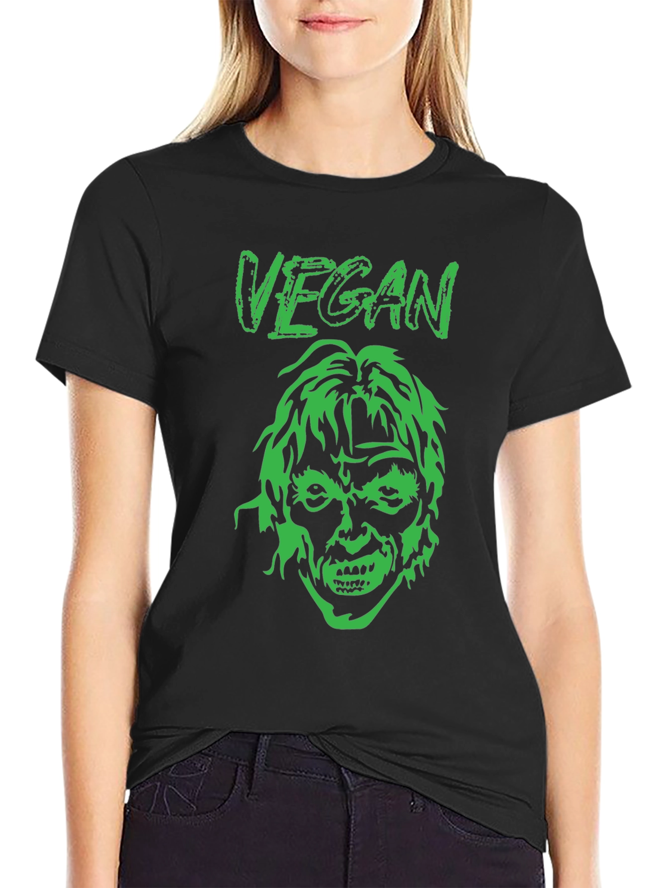 Vegan Zombie Graphic Tee - Black T-Shirt