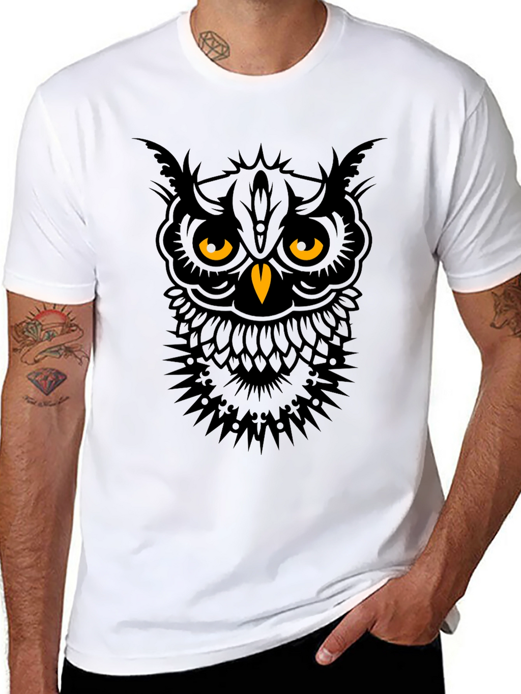 Owl Graphic Tee - Mens Black T-Shirt