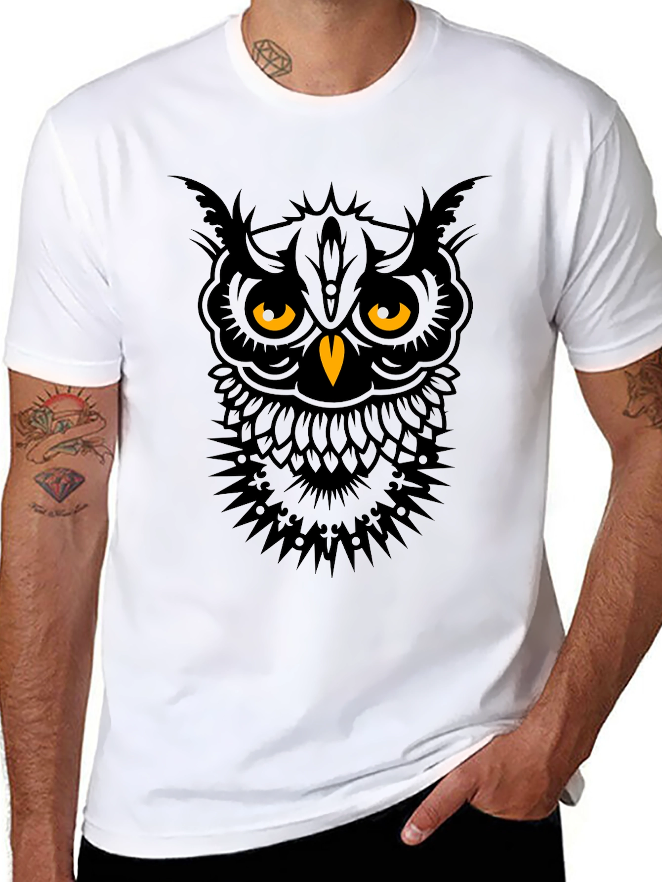 Owl Graphic Tee - Mens Black T-Shirt