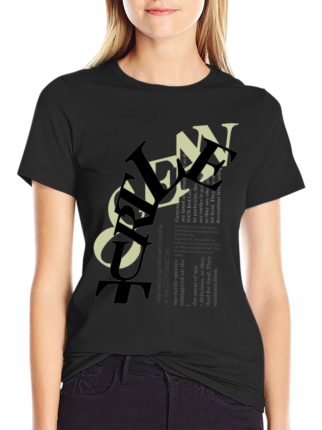 Stylish Black T-Shirt with Unique Graphic Print