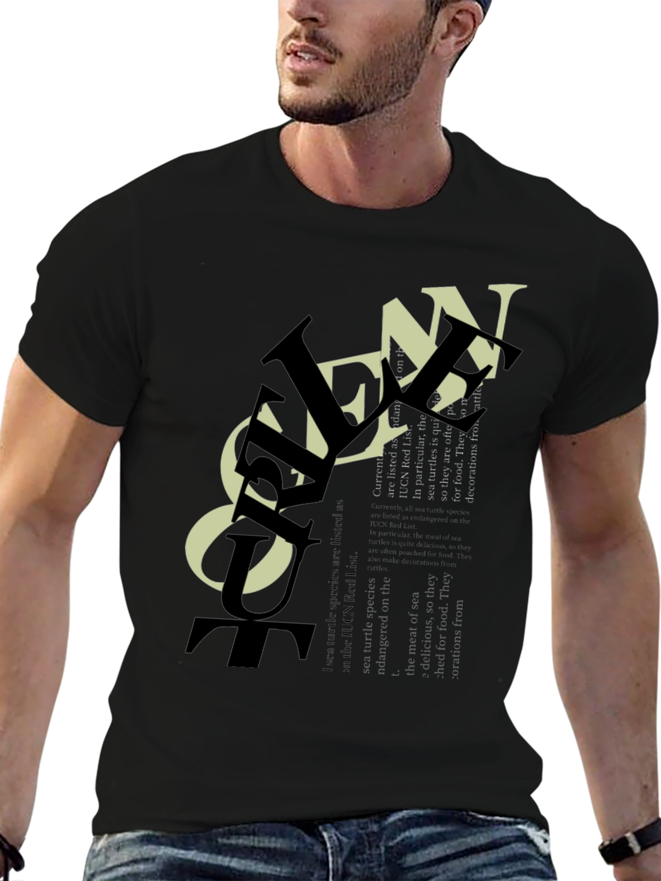 Stylish Black T-Shirt with Unique Graphic Print