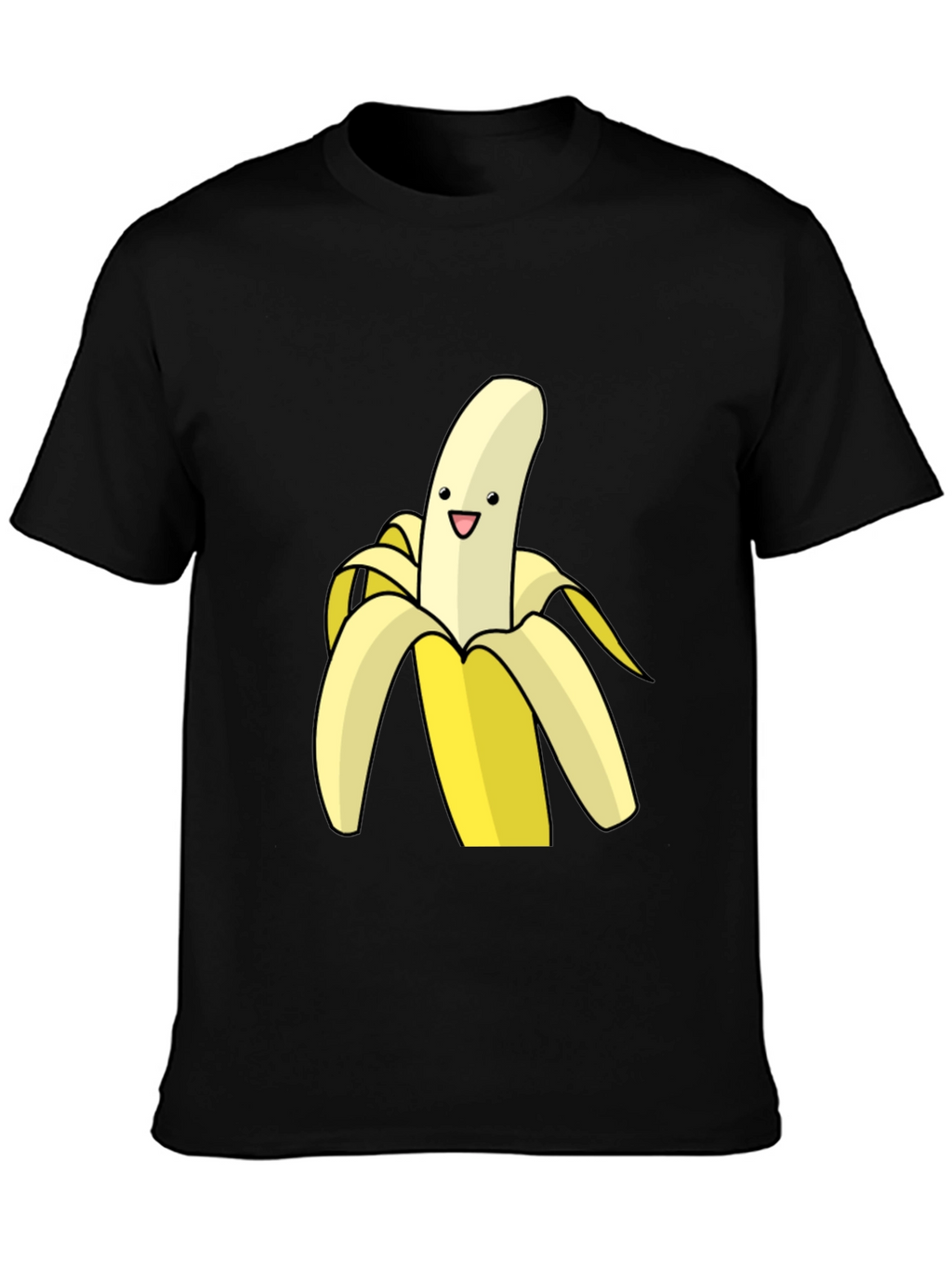 Banana Cartoon Graphic Black T-Shirt