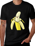 Banana Cartoon Graphic Black T-Shirt