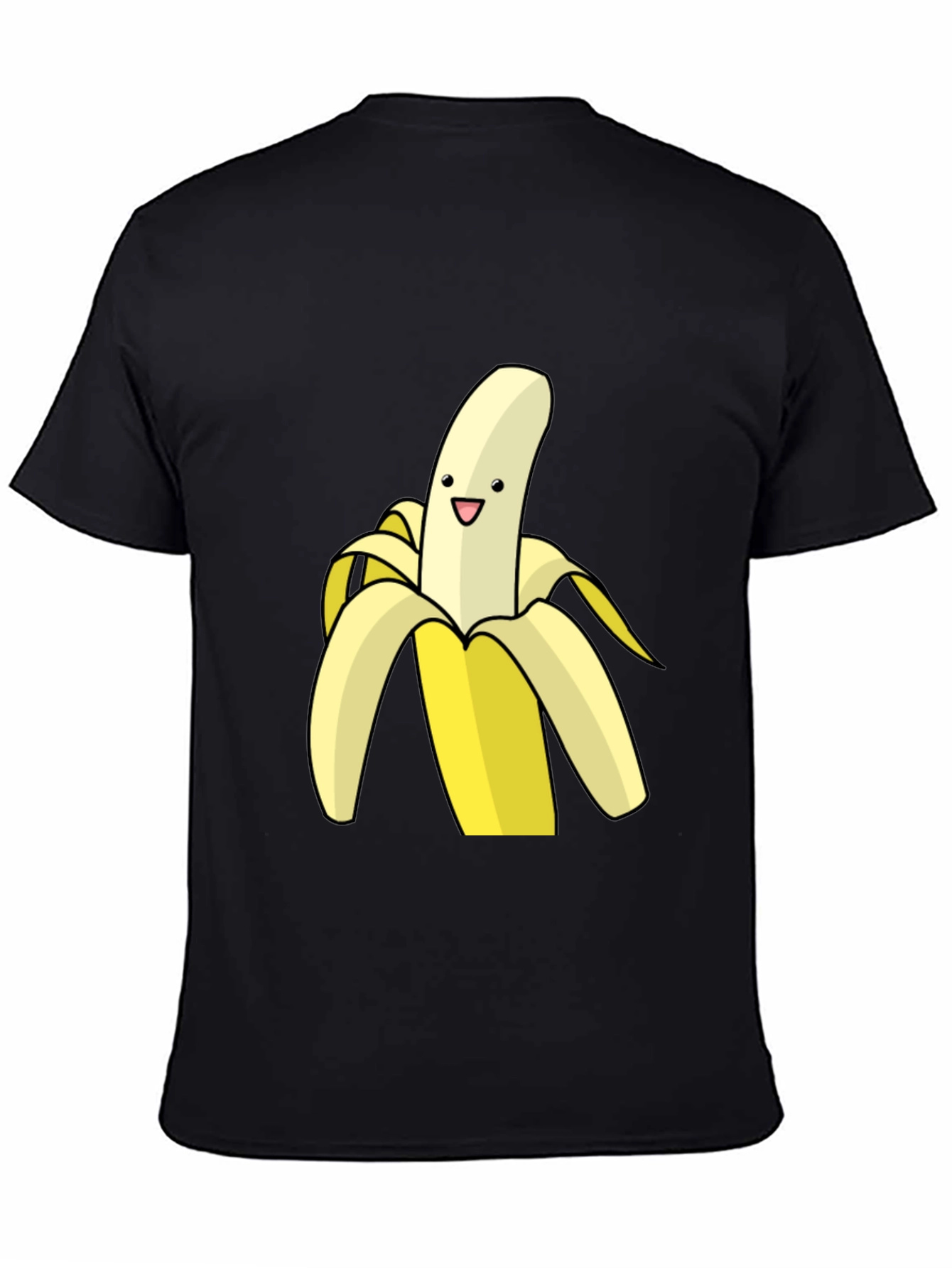 Banana Cartoon Graphic Black T-Shirt