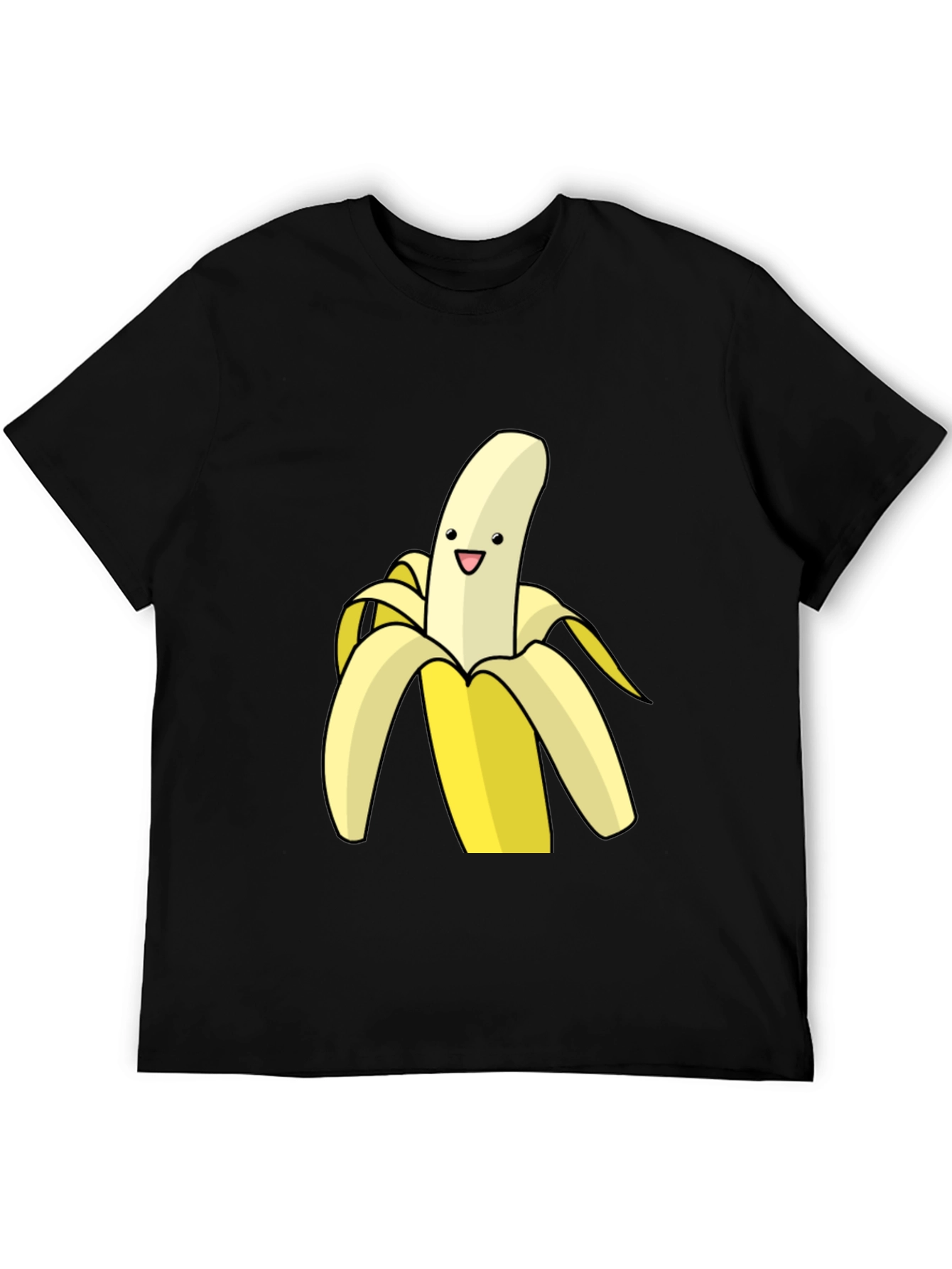 Banana Cartoon Graphic Black T-Shirt