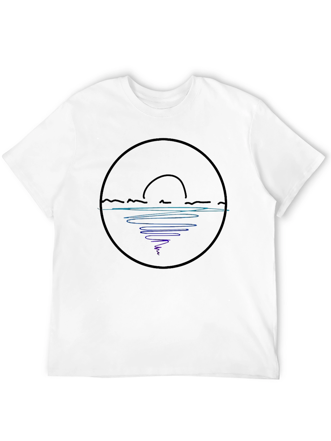 Abstract Sunset Graphic Tee - Black