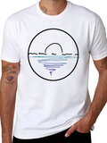 Abstract Sunset Graphic Tee - Black