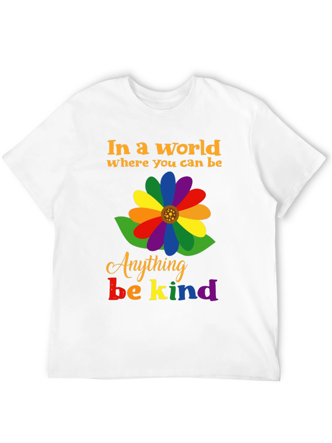 Be Kind Rainbow Flower Graphic Tee