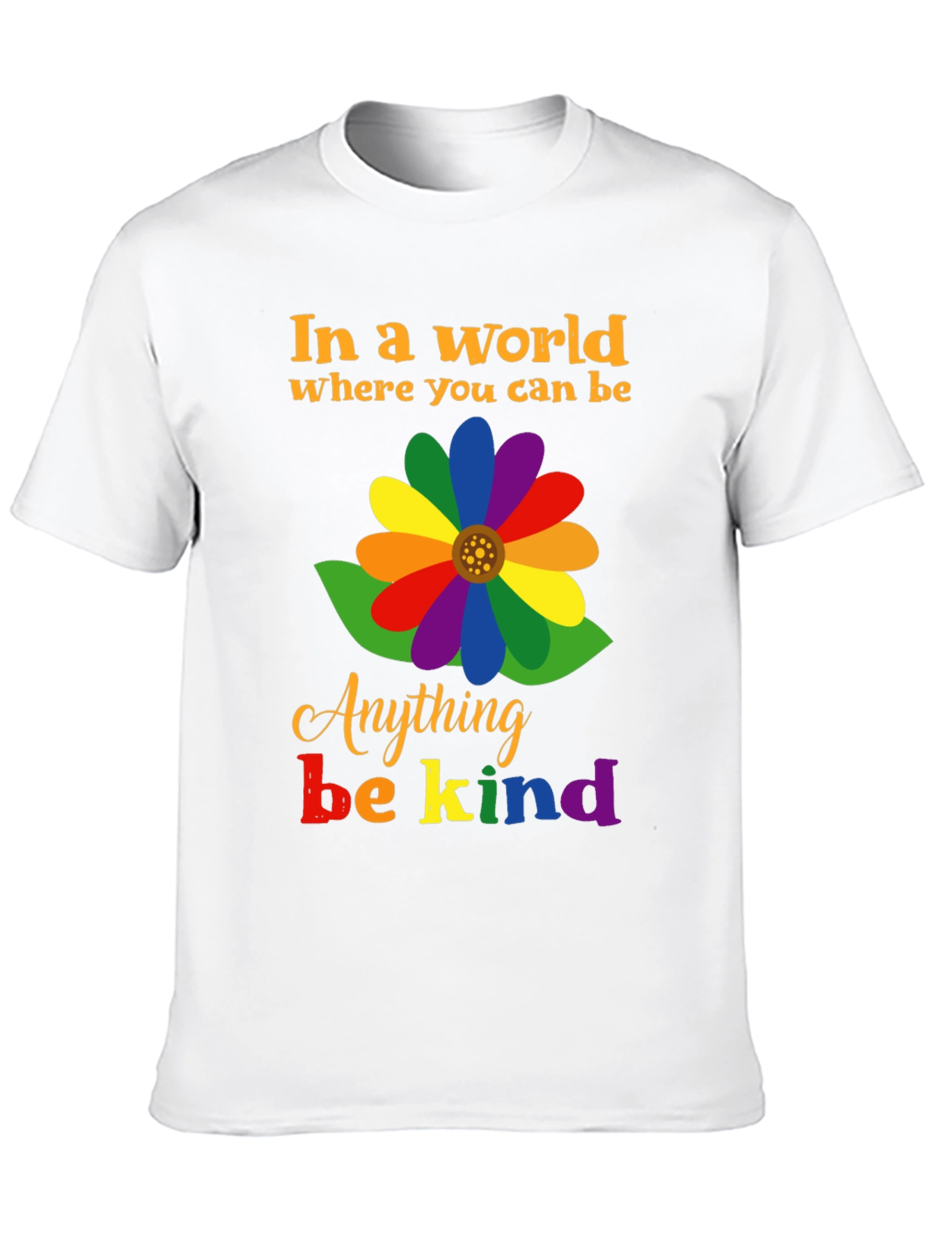 Be Kind Rainbow Flower Graphic Tee