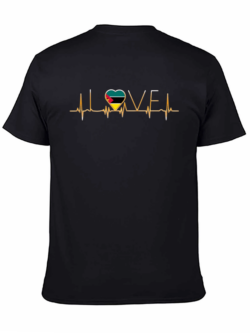 Love Mozambique Flag Heartbeat T-Shirt