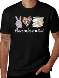 Peace Love Read T-Shirt - Book Lover Tee