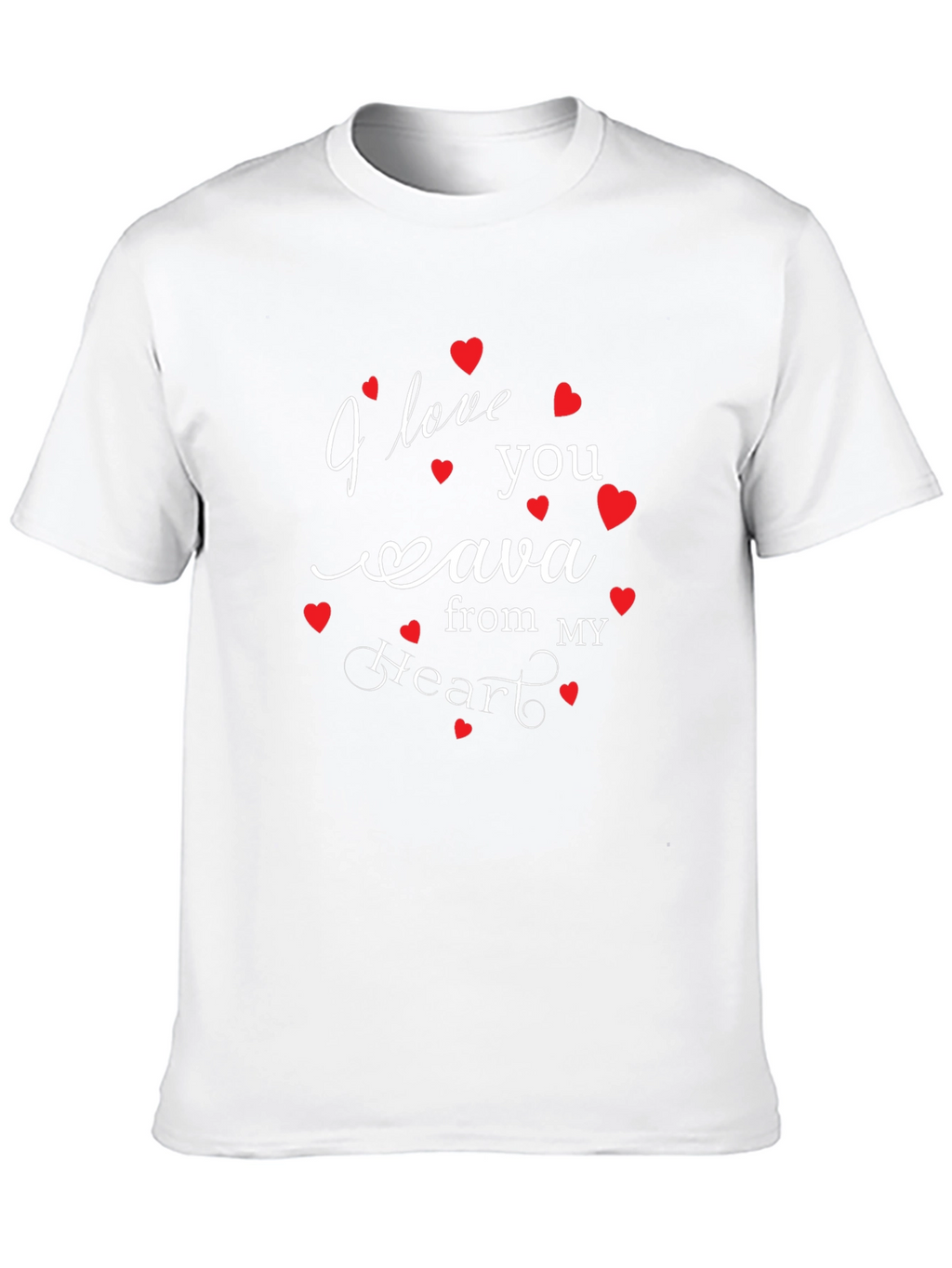 I Love You Ava Heart T-Shirt