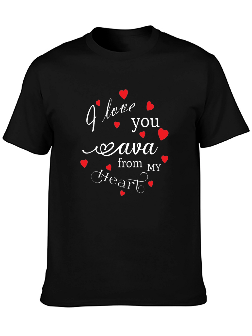 I Love You Ava Heart T-Shirt