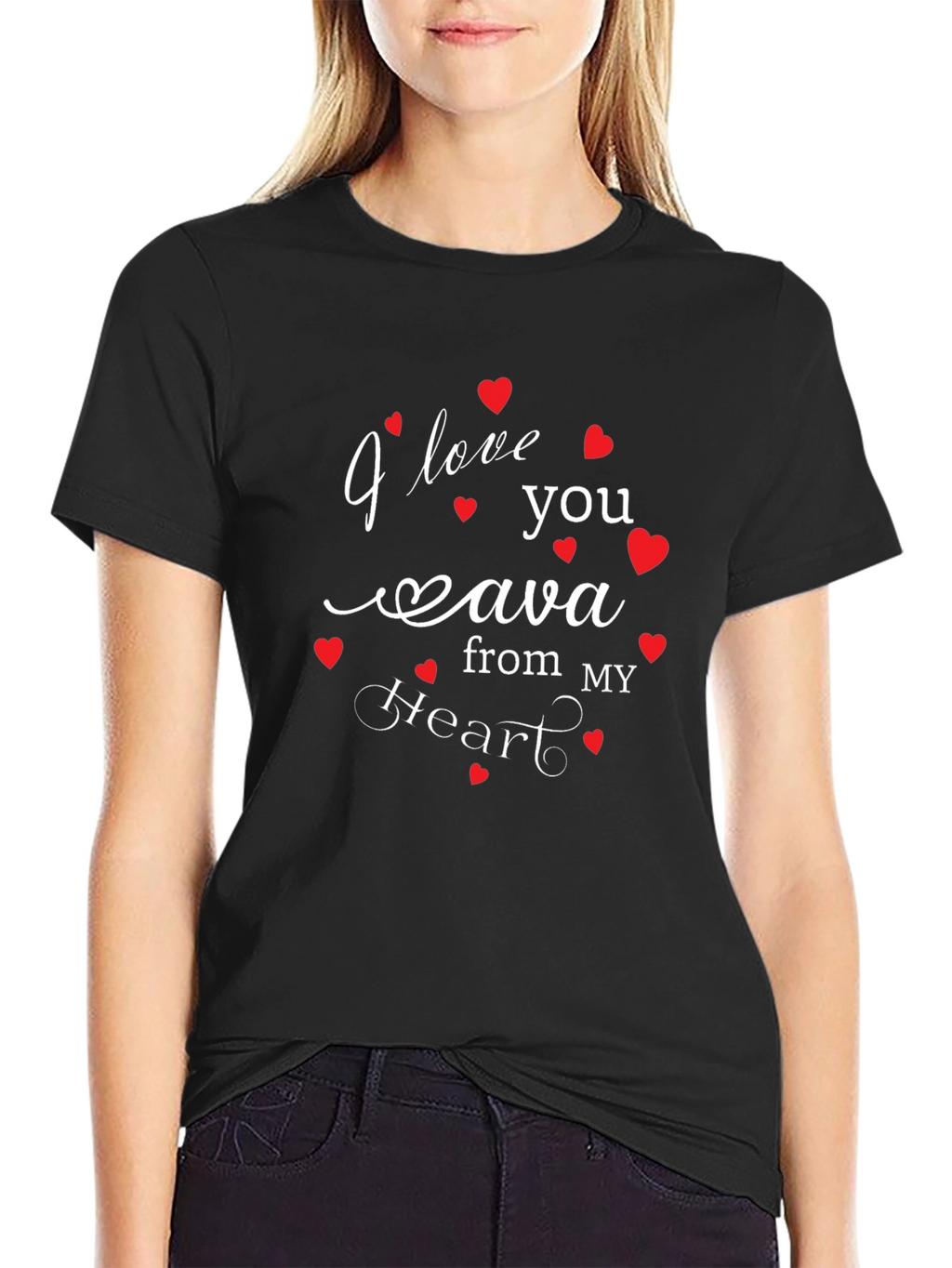 I Love You Ava Heart T-Shirt