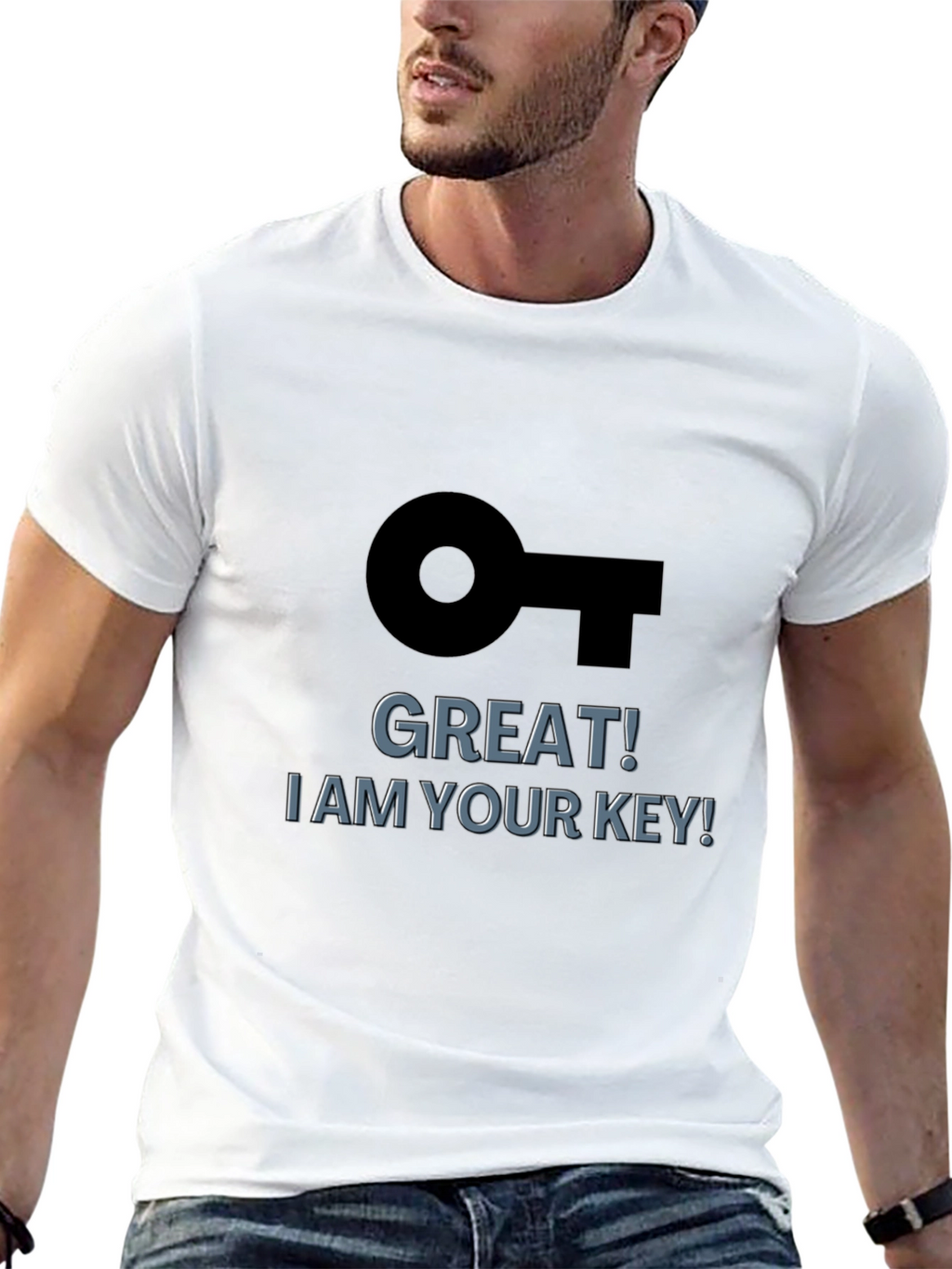Great! I am Your Key! Black Graphic T-Shirt