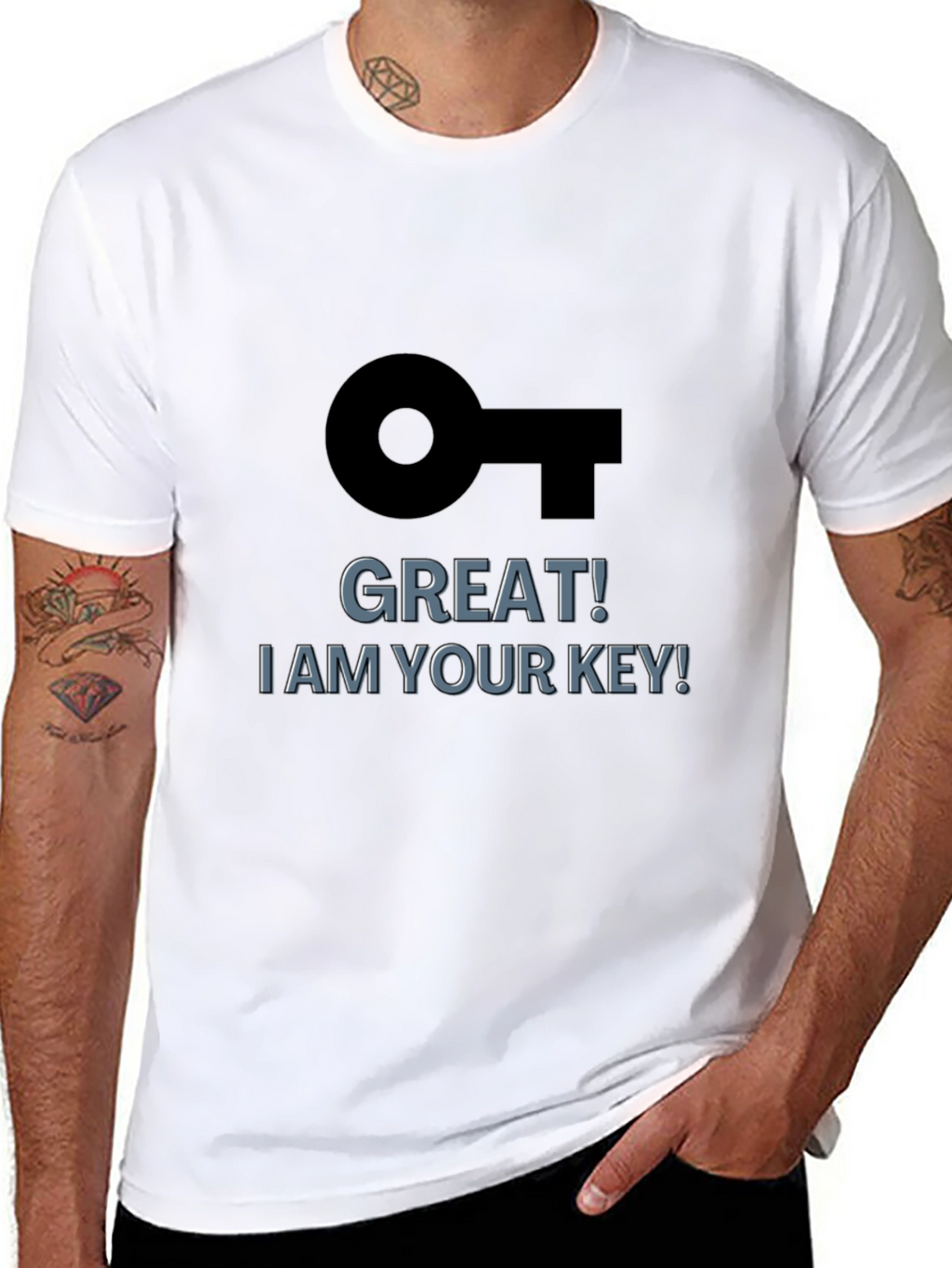 Great! I am Your Key! Black Graphic T-Shirt
