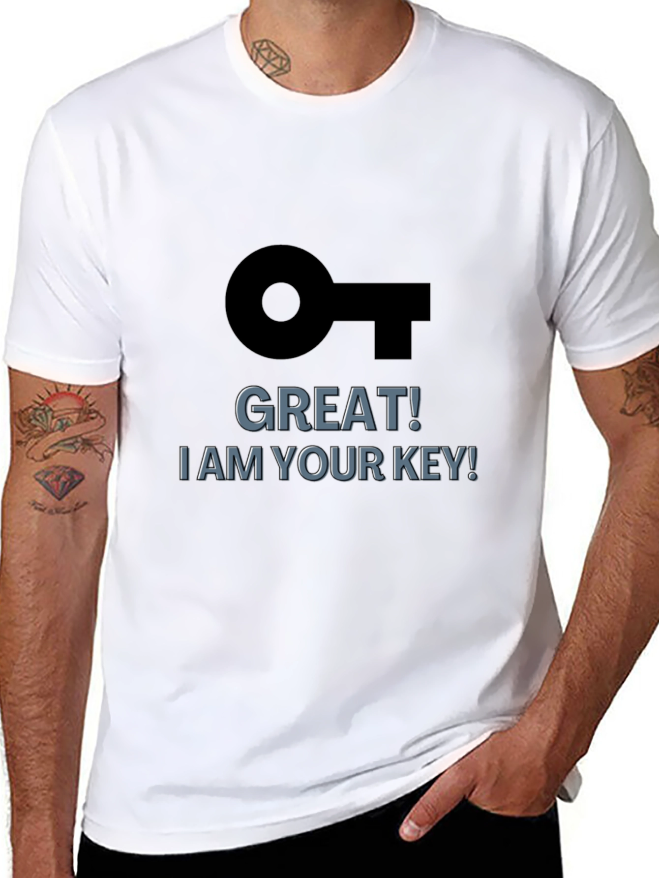 Great! I am Your Key! Black Graphic T-Shirt