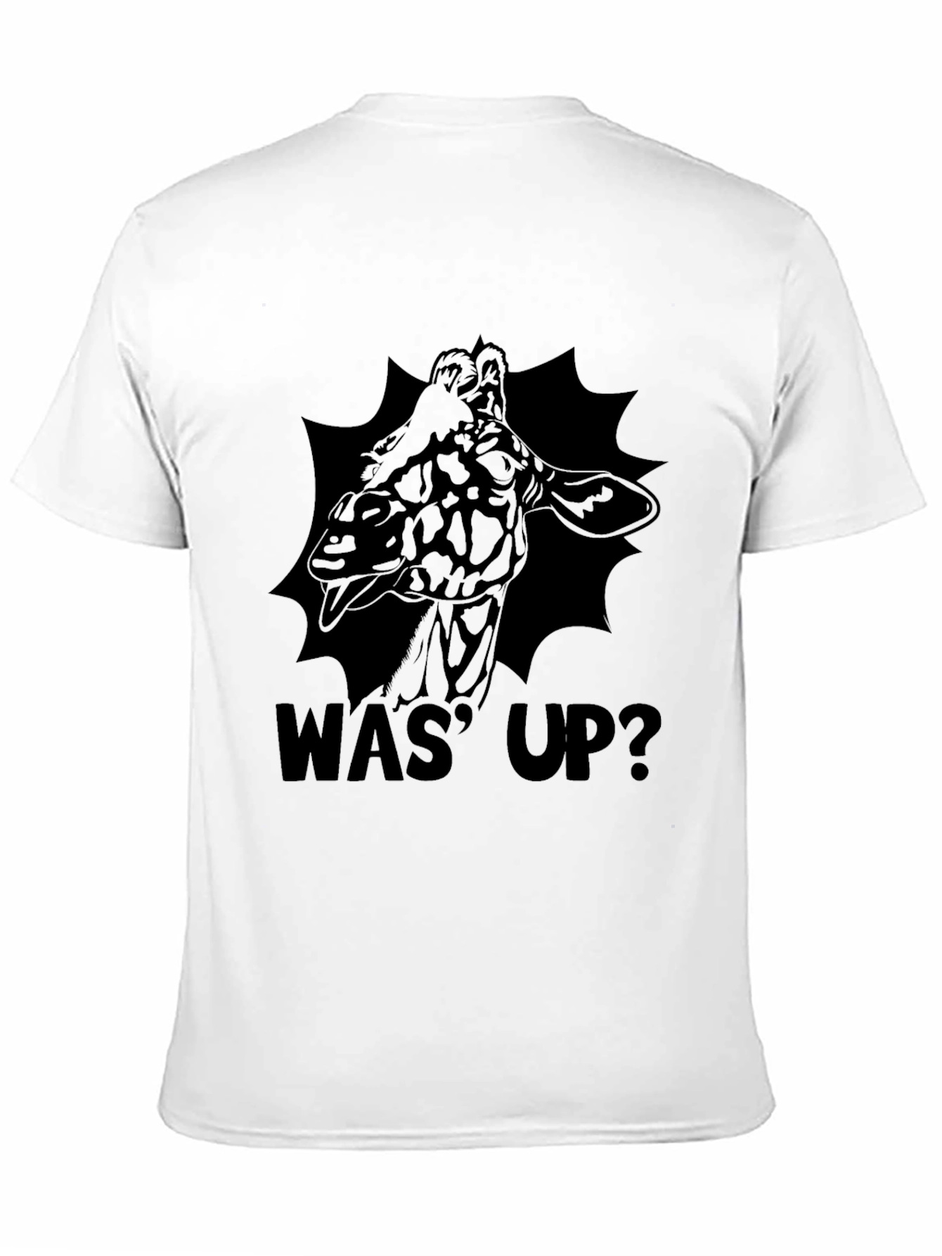 Was Up Giraffe Black Graphic T-Shirt