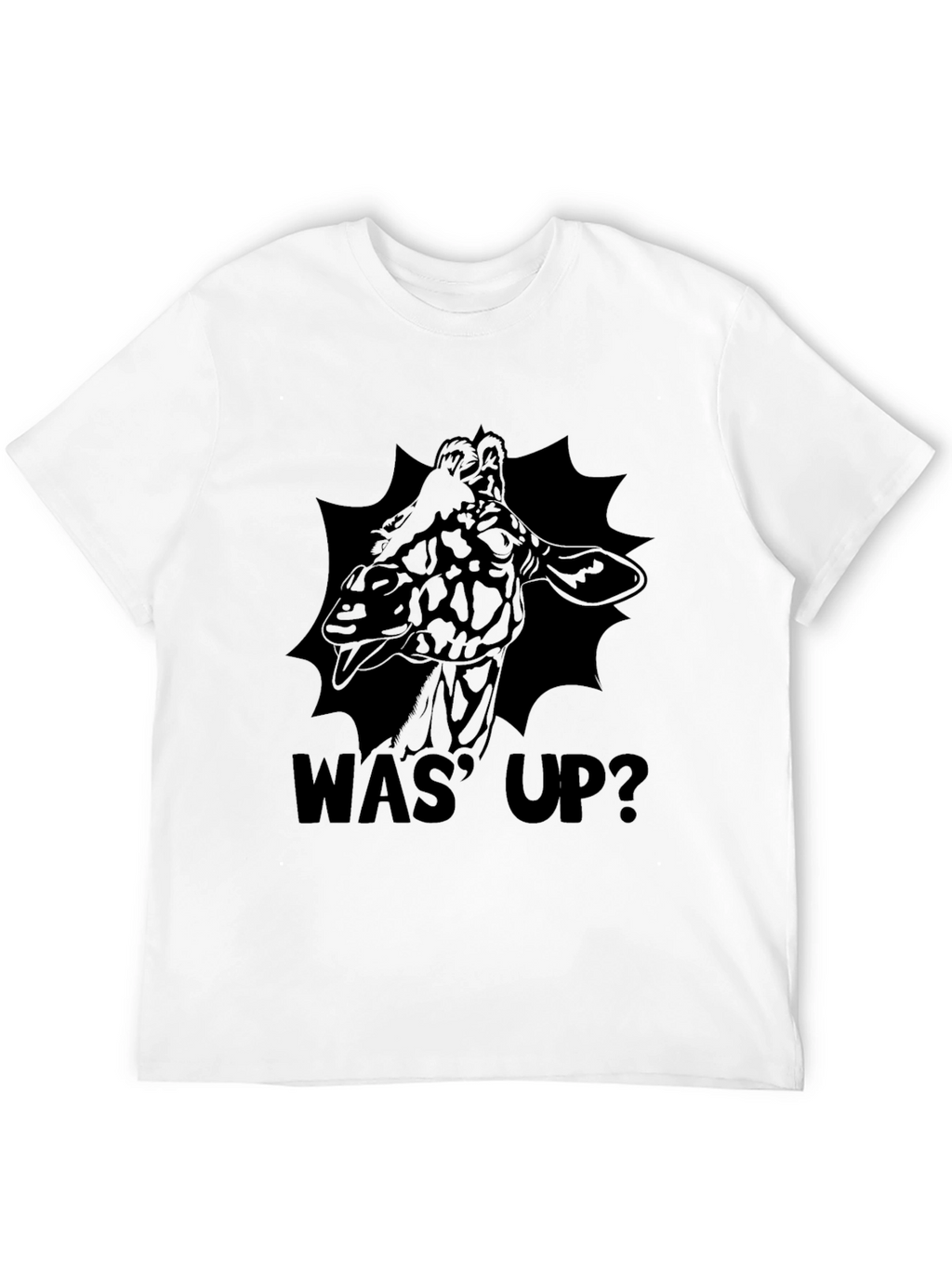 Was Up Giraffe Black Graphic T-Shirt