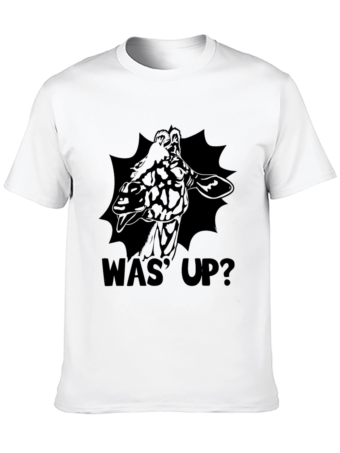 Was Up Giraffe Black Graphic T-Shirt