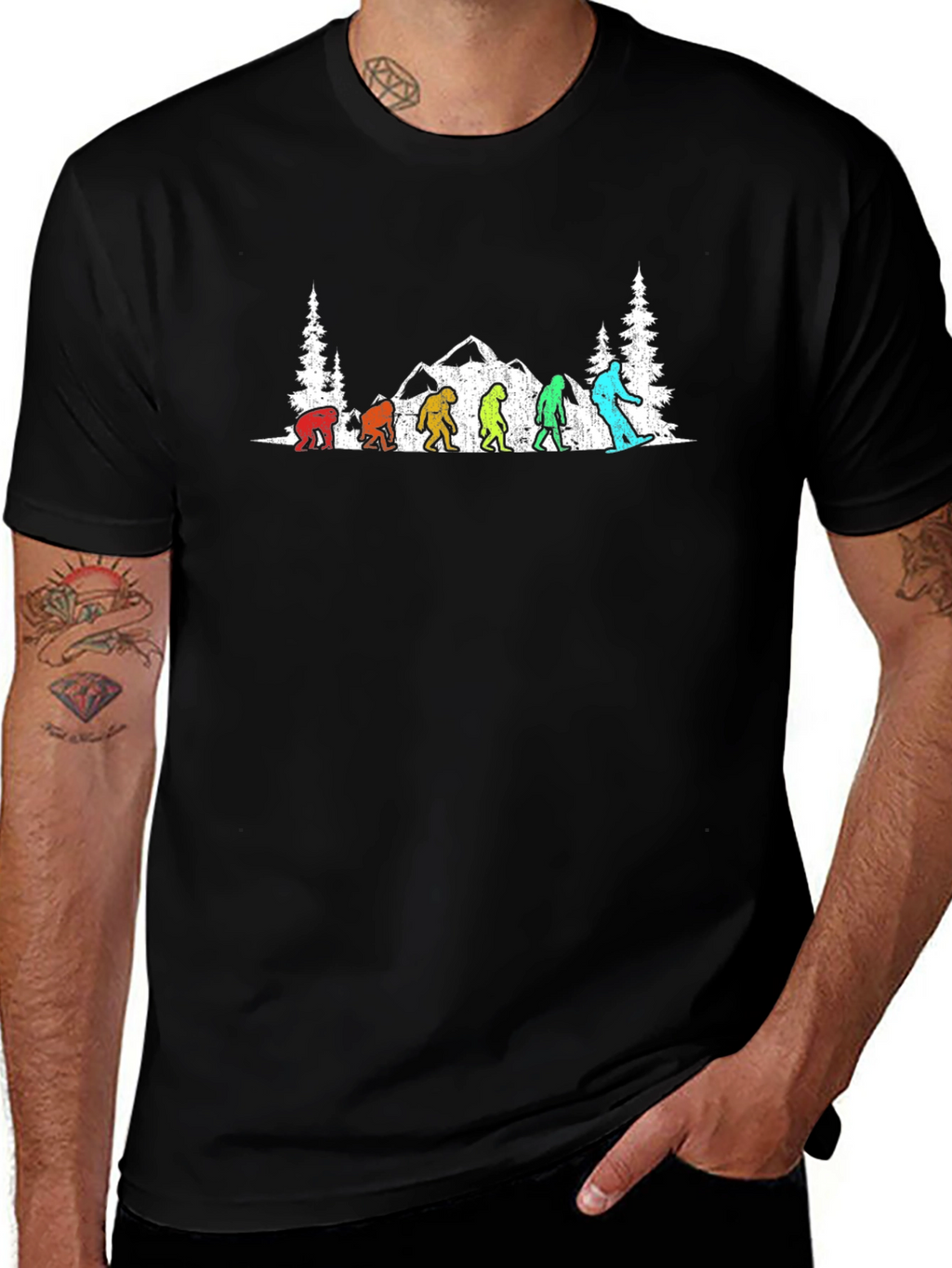Sasquatch Evolution T-Shirt - Black
