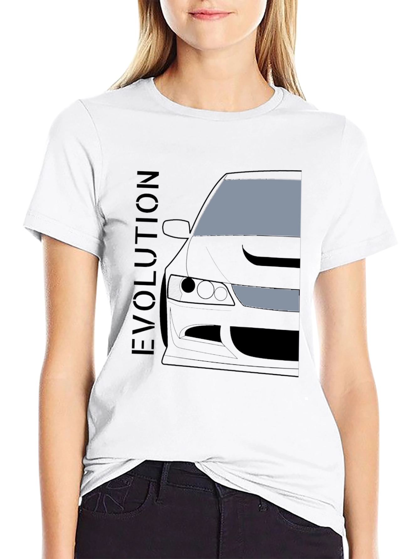 Evolution Car Graphic Tee - Black Cotton T-Shirt