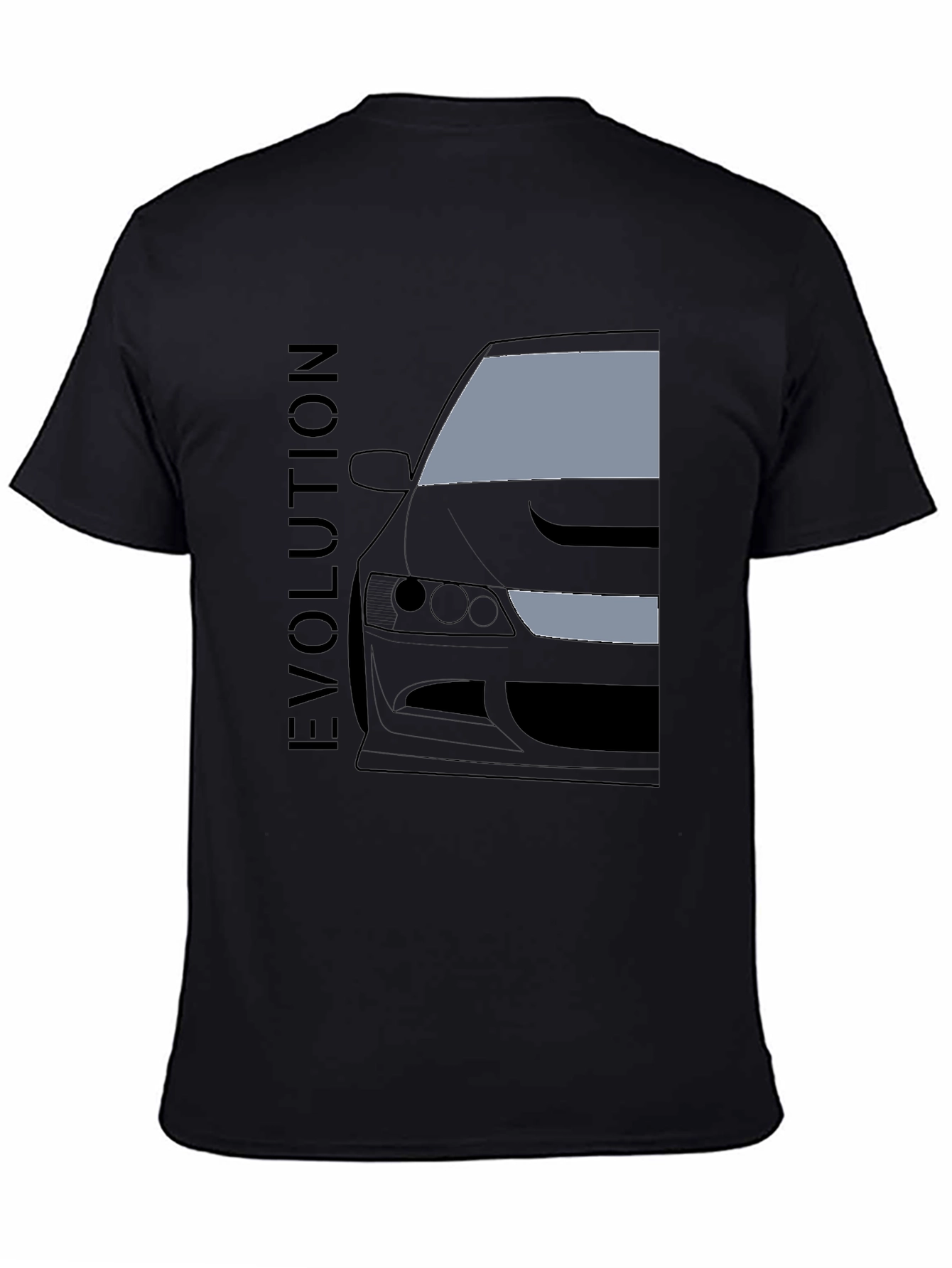 Evolution Car Graphic Tee - Black Cotton T-Shirt