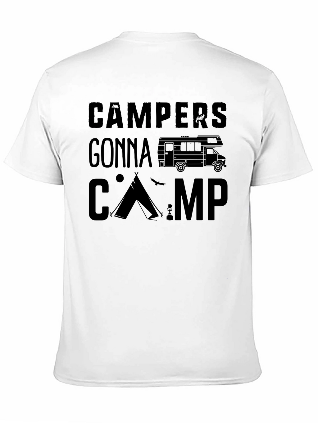 Campers Gonna Camp Black Graphic Tee