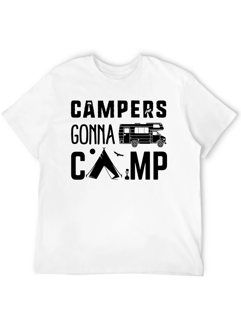 Campers Gonna Camp Black Graphic Tee