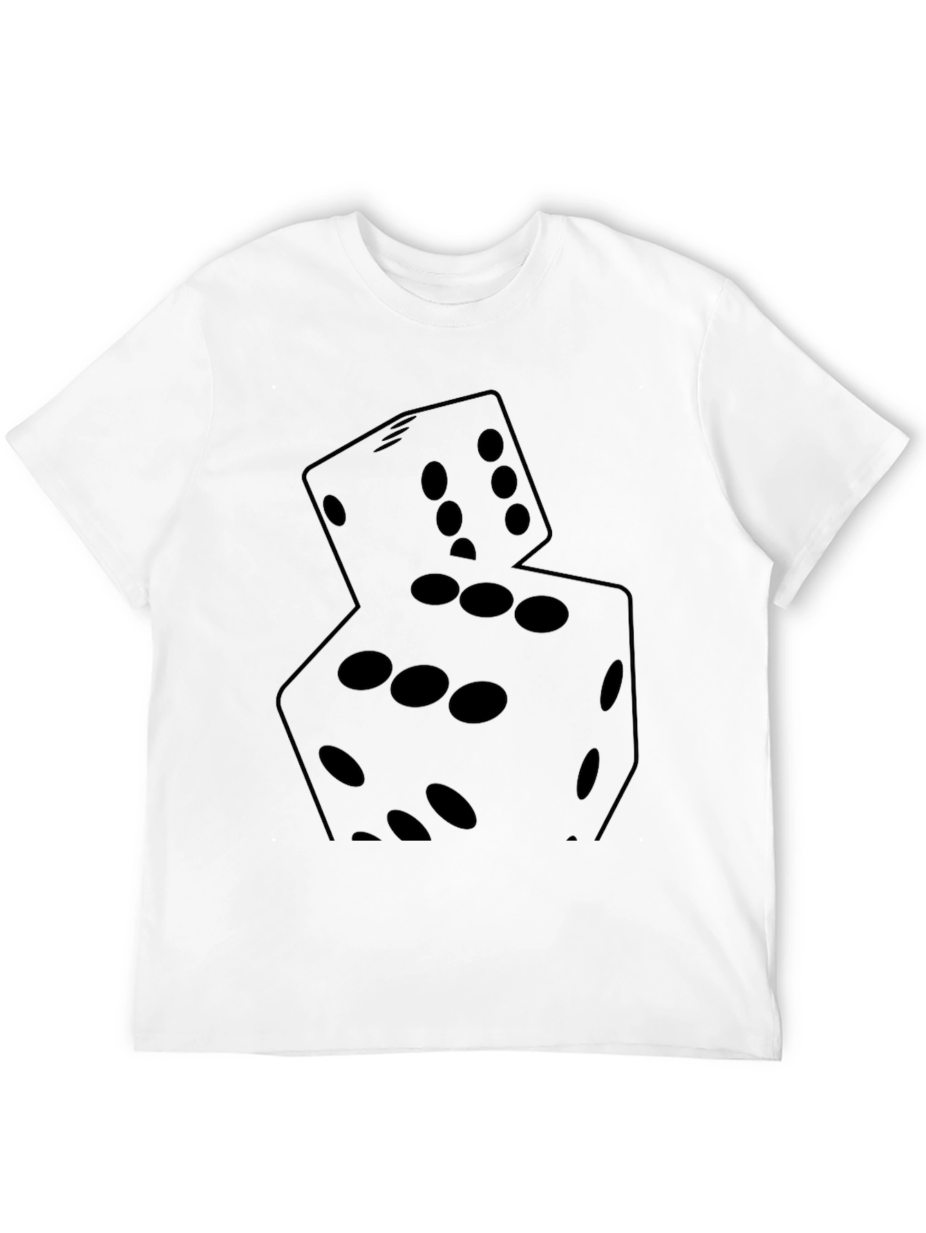 Dice Graphic Print Black T-Shirt