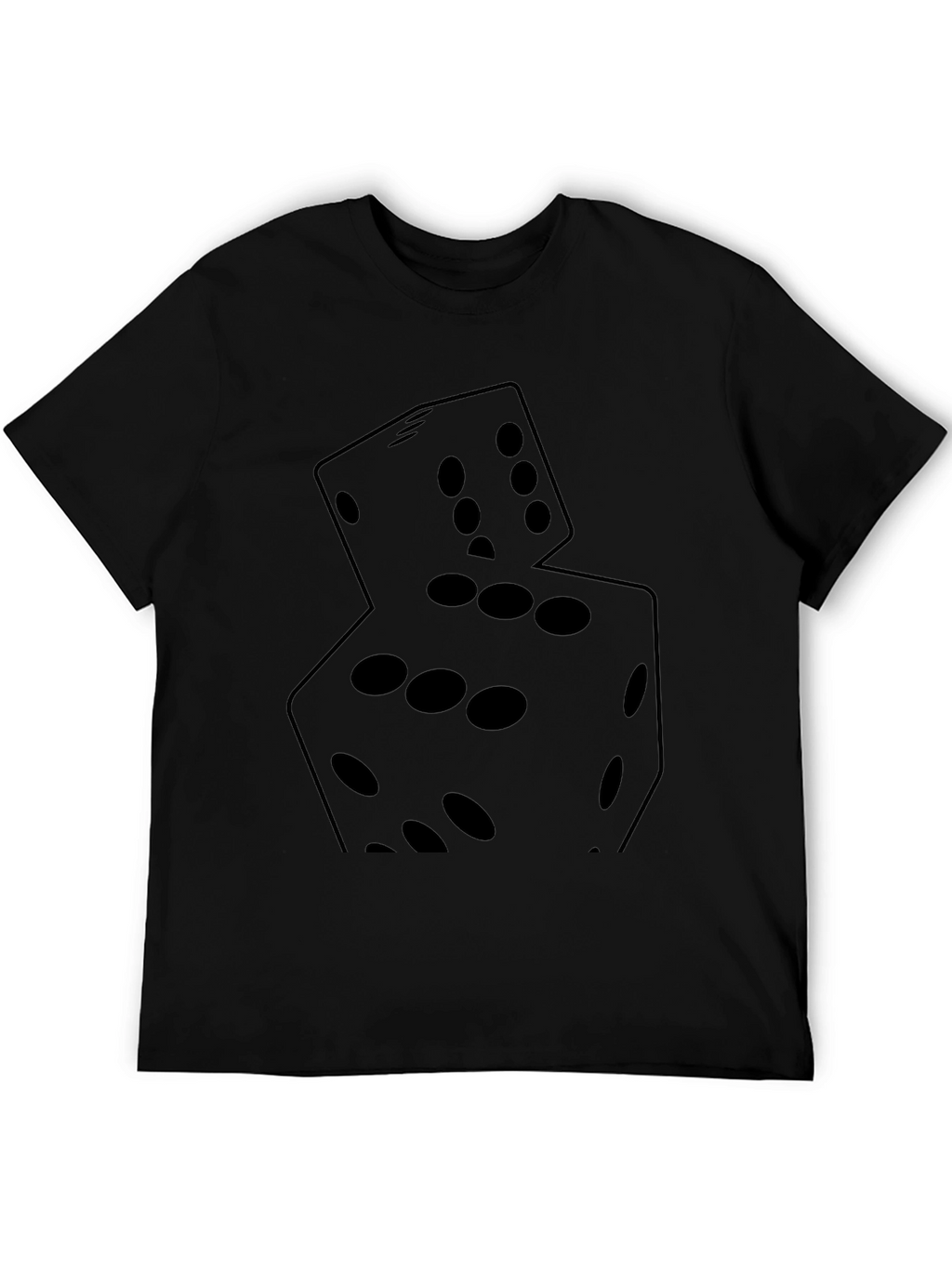 Dice Graphic Print Black T-Shirt
