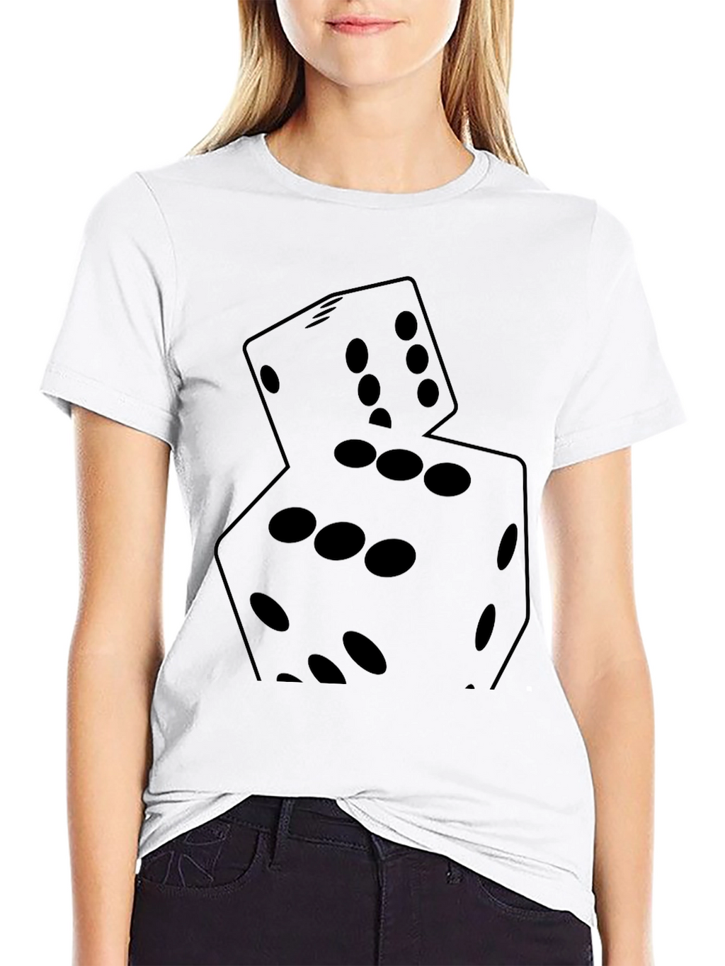 Dice Graphic Print Black T-Shirt