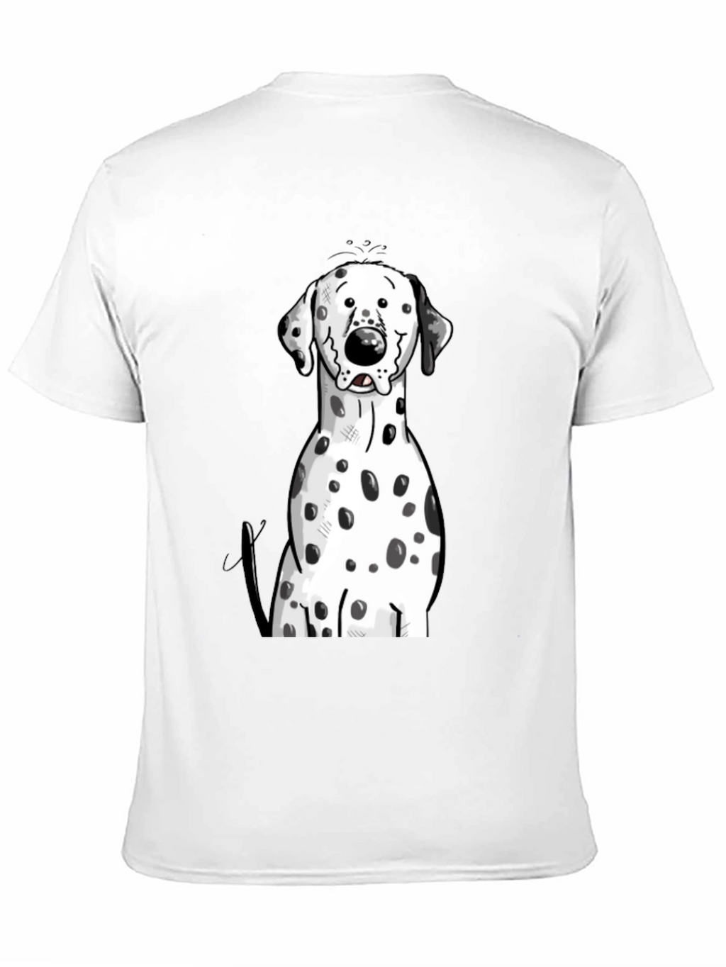 Dalmatian Dog Graphic Print Black T-Shirt