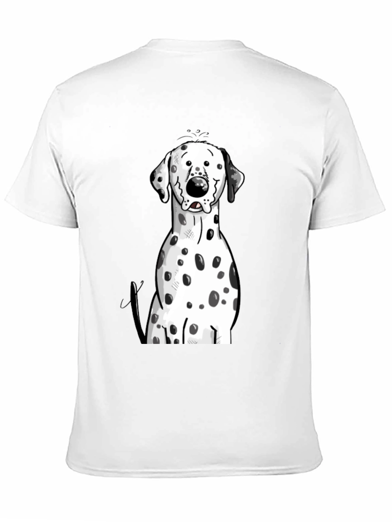 Dalmatian Dog Graphic Print Black T-Shirt
