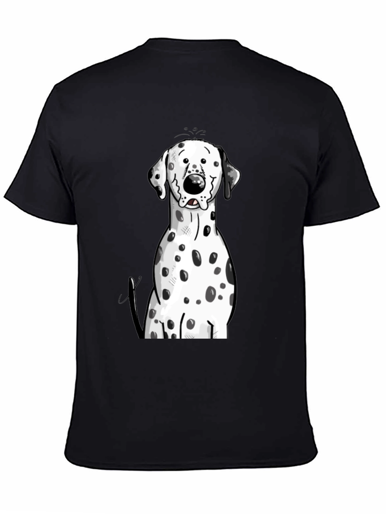 Dalmatian Dog Graphic Print Black T-Shirt