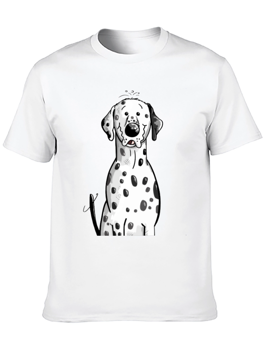 Dalmatian Dog Graphic Print Black T-Shirt