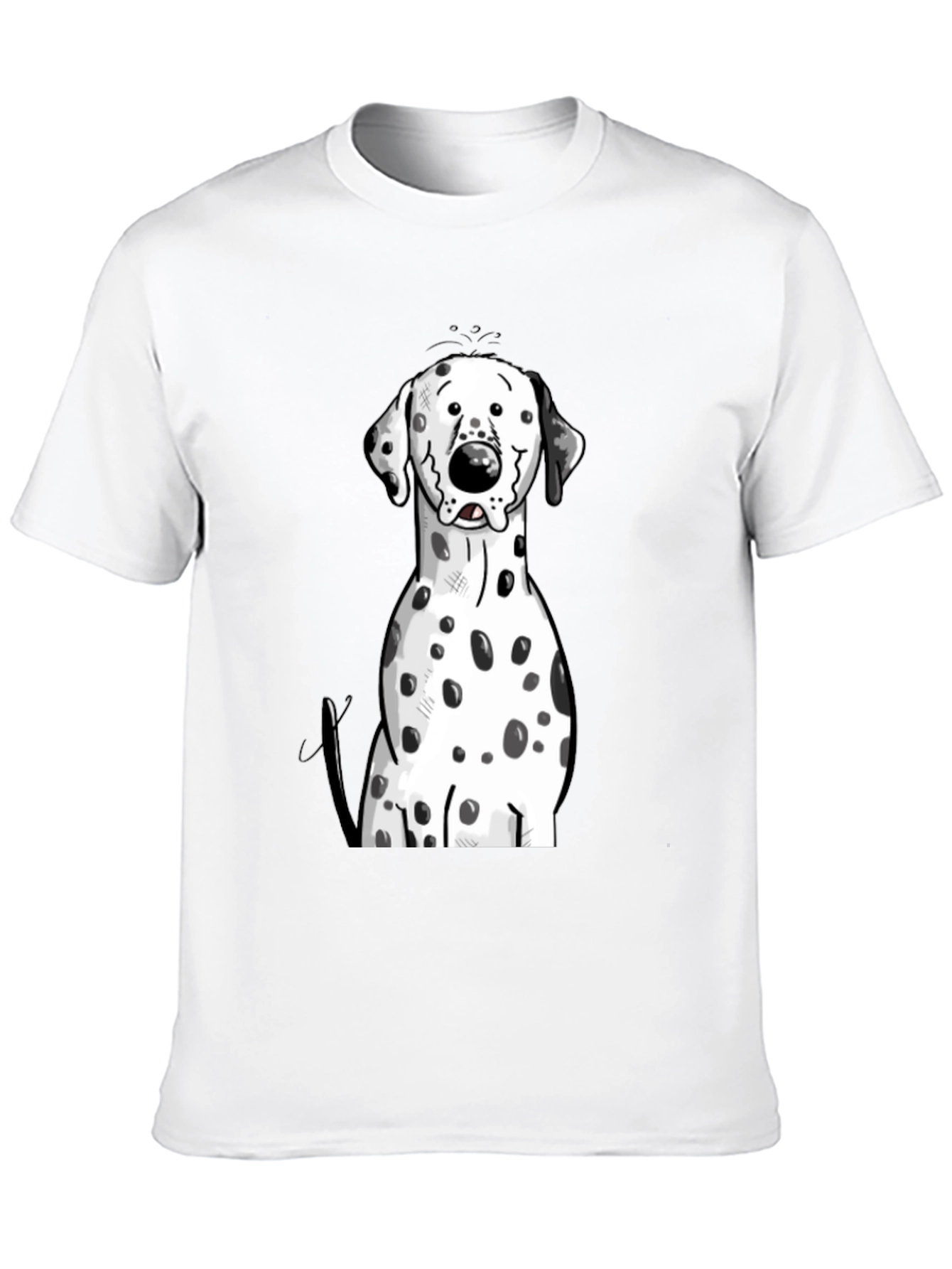 Dalmatian Dog Graphic Print Black T-Shirt