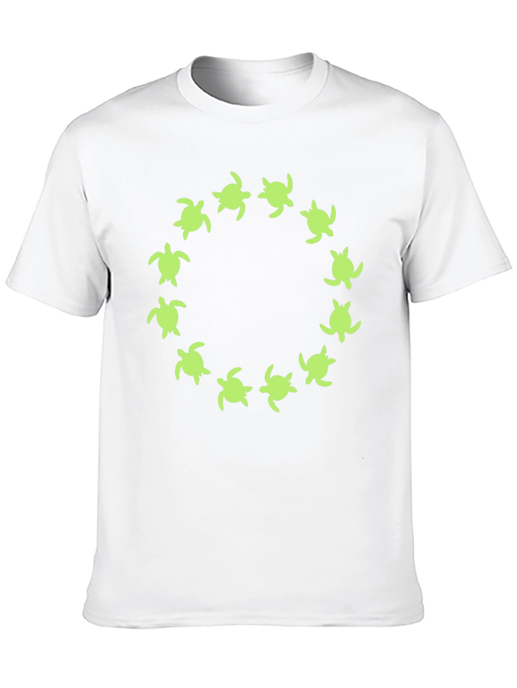 Turtle Circle Graphic Tee - Black Cotton Shirt
