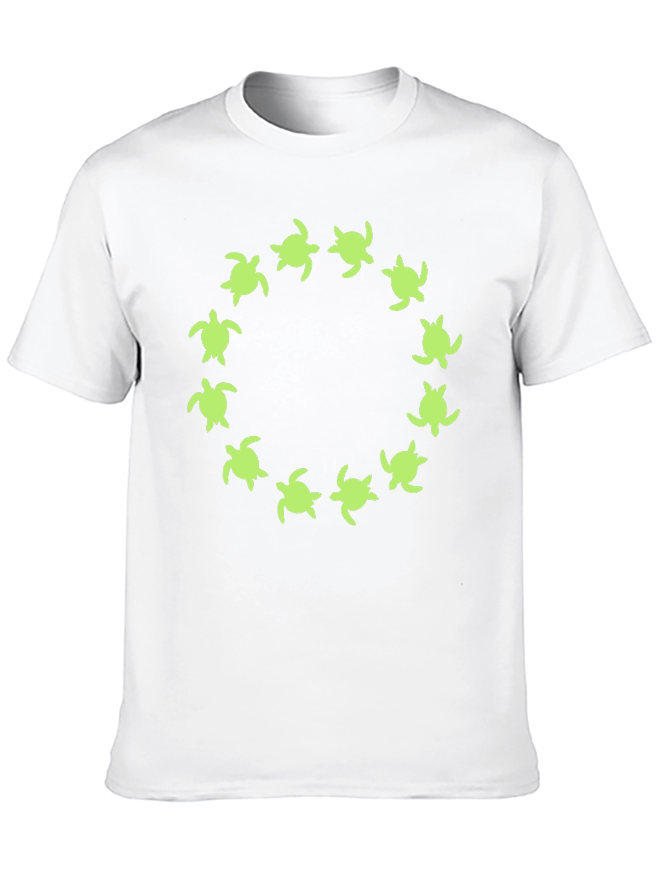 Turtle Circle Graphic Tee - Black Cotton Shirt