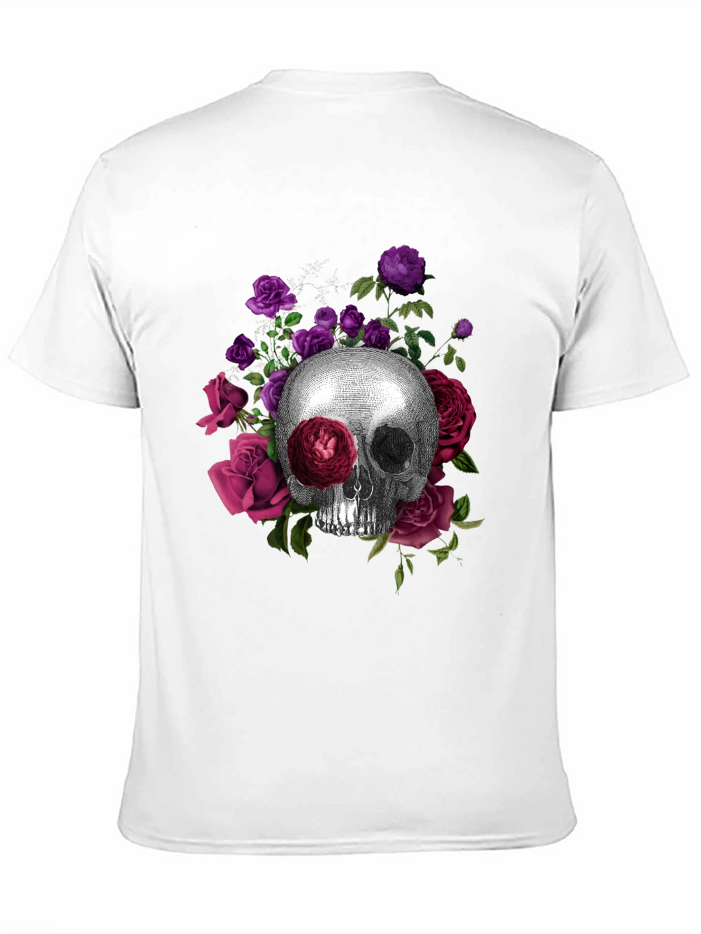 Skull and Roses Graphic Tee - Black