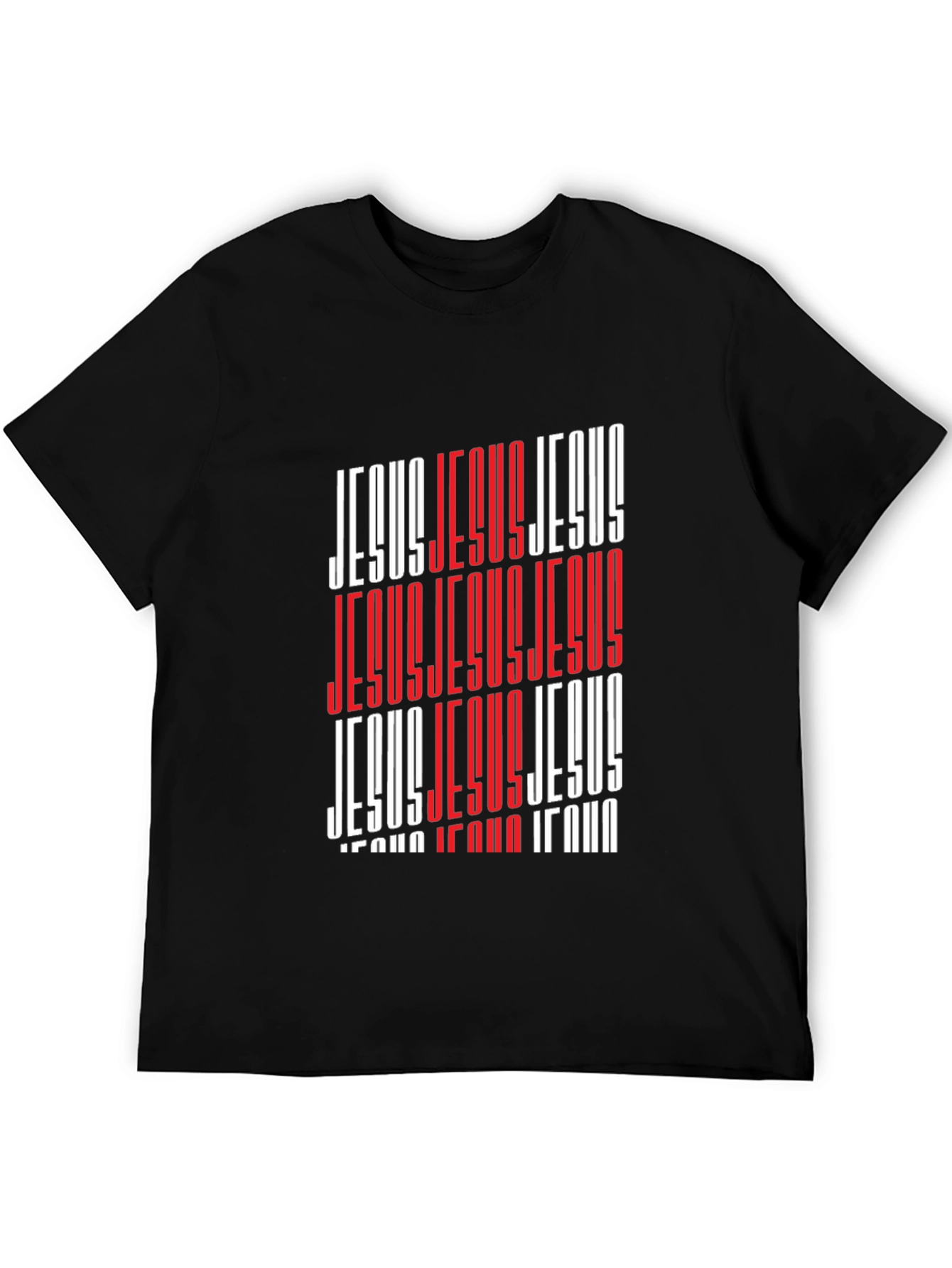 Bold Jesus Graphic Print Black T-Shirt