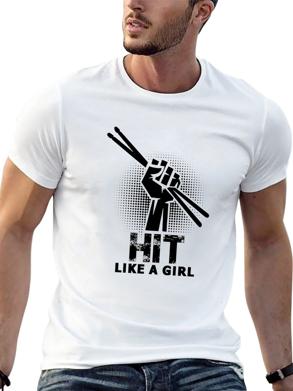 Hit Like a Girl Graphic T-Shirt - Black