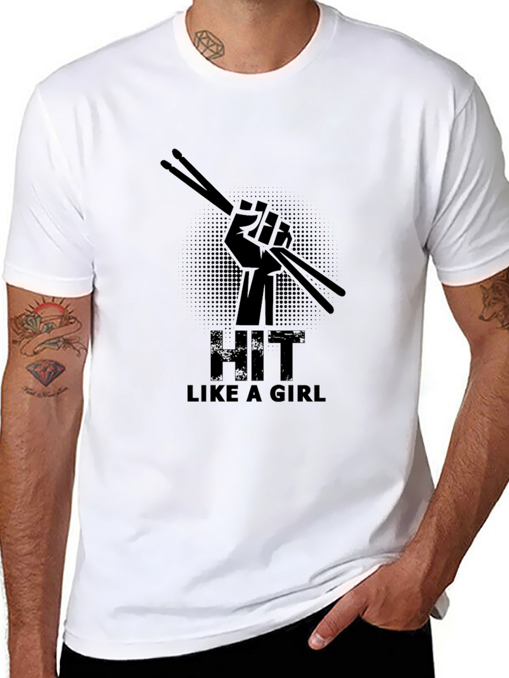 Hit Like a Girl Graphic T-Shirt - Black