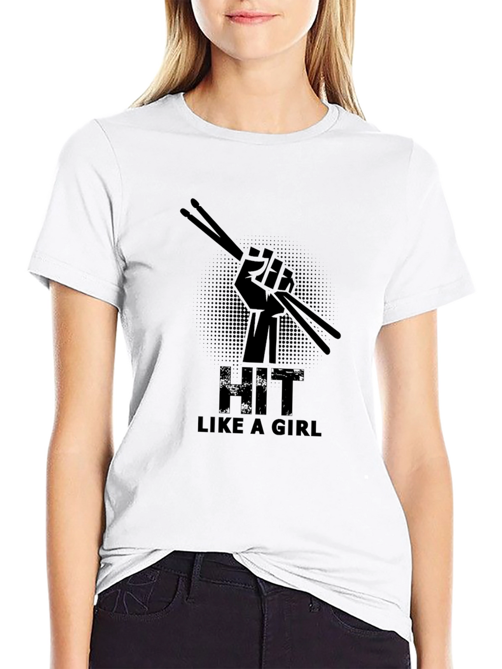 Hit Like a Girl Graphic T-Shirt - Black