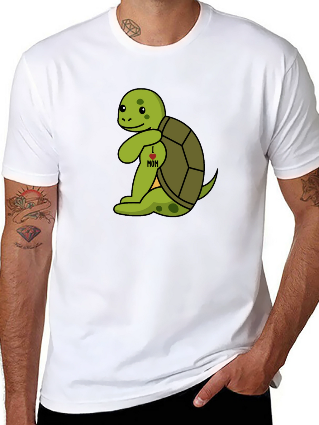 Turtle I Heart Mom Tattoo T-Shirt