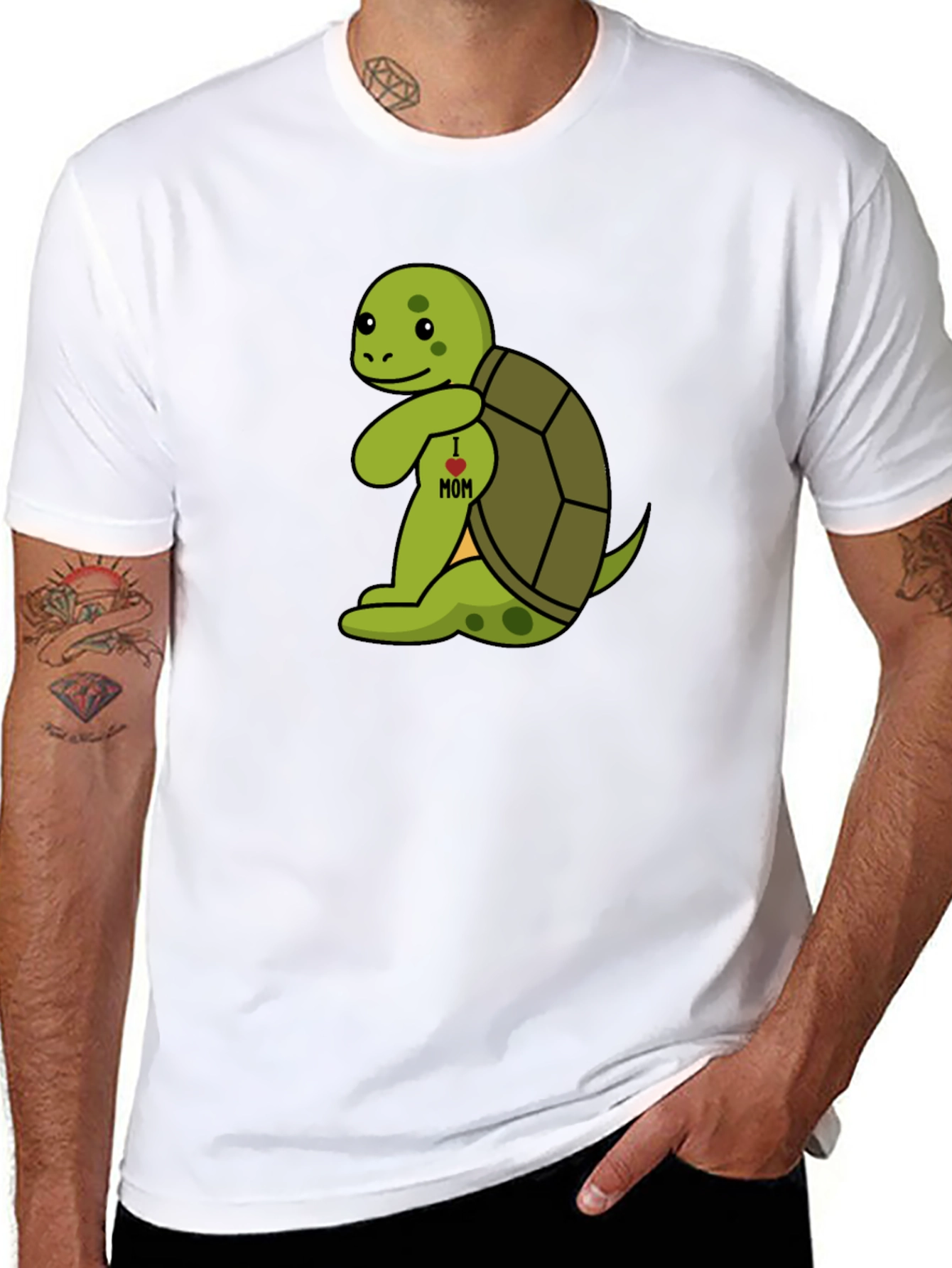 Turtle I Heart Mom Tattoo T-Shirt