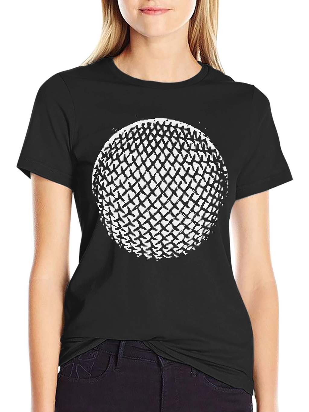 Abstract Sphere Graphic Black T-Shirt